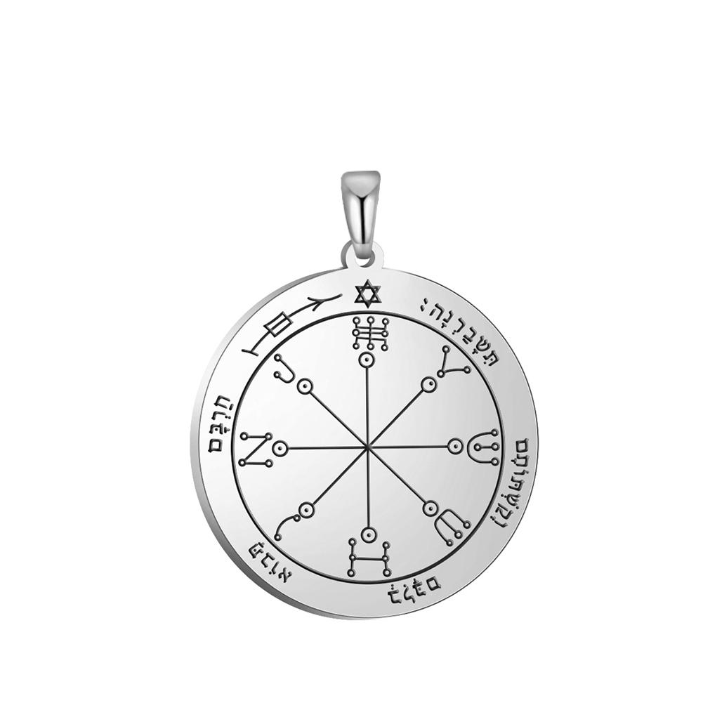 Dawapara Zegel van Salomo Hanger voor Ketting Roestvrij Staal Vintage Amulet Bovennatuurlijke Sieraden