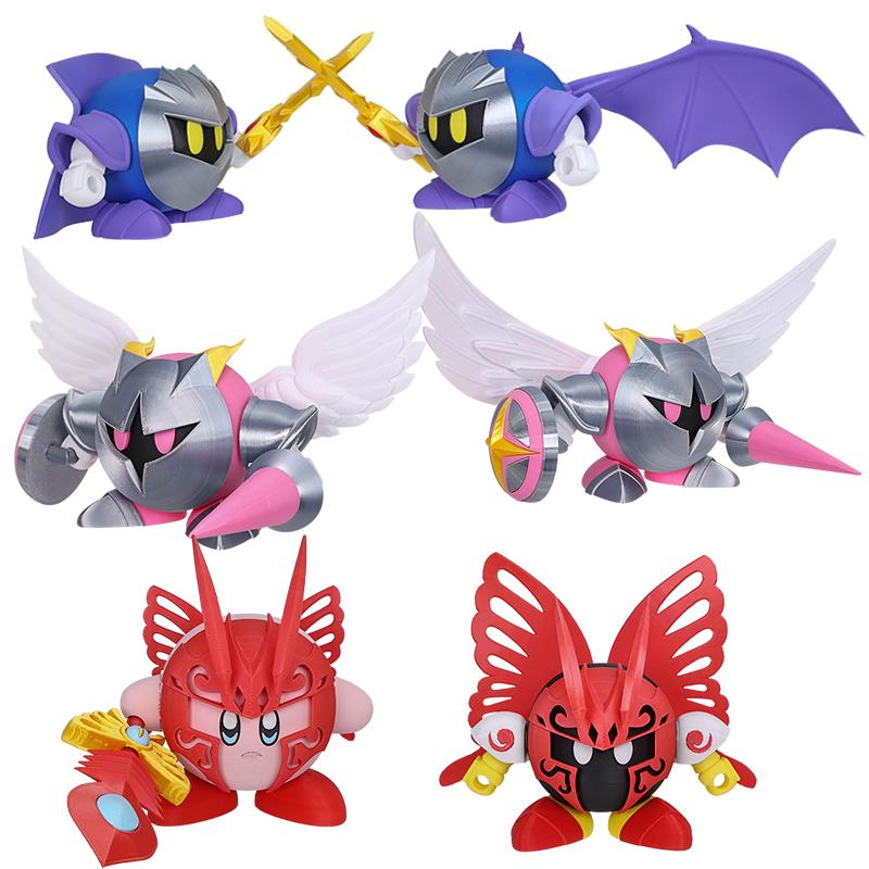 3D Printed Kirby Action Figures Meta Knight Galaxia Galacta Knight Morpho Knight Movable Joints Character Models Diy Toy Gifts