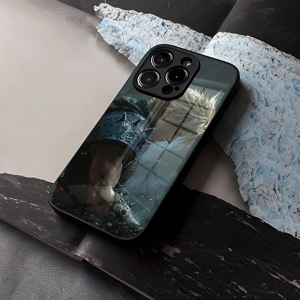 

Final Fantasy Painting Smart Cell Phone Case Tempered Glass For IPhone 16 13 14 12 15 11 Pro Max Plus Mini X XR SE2020 Coque iPhone 16e