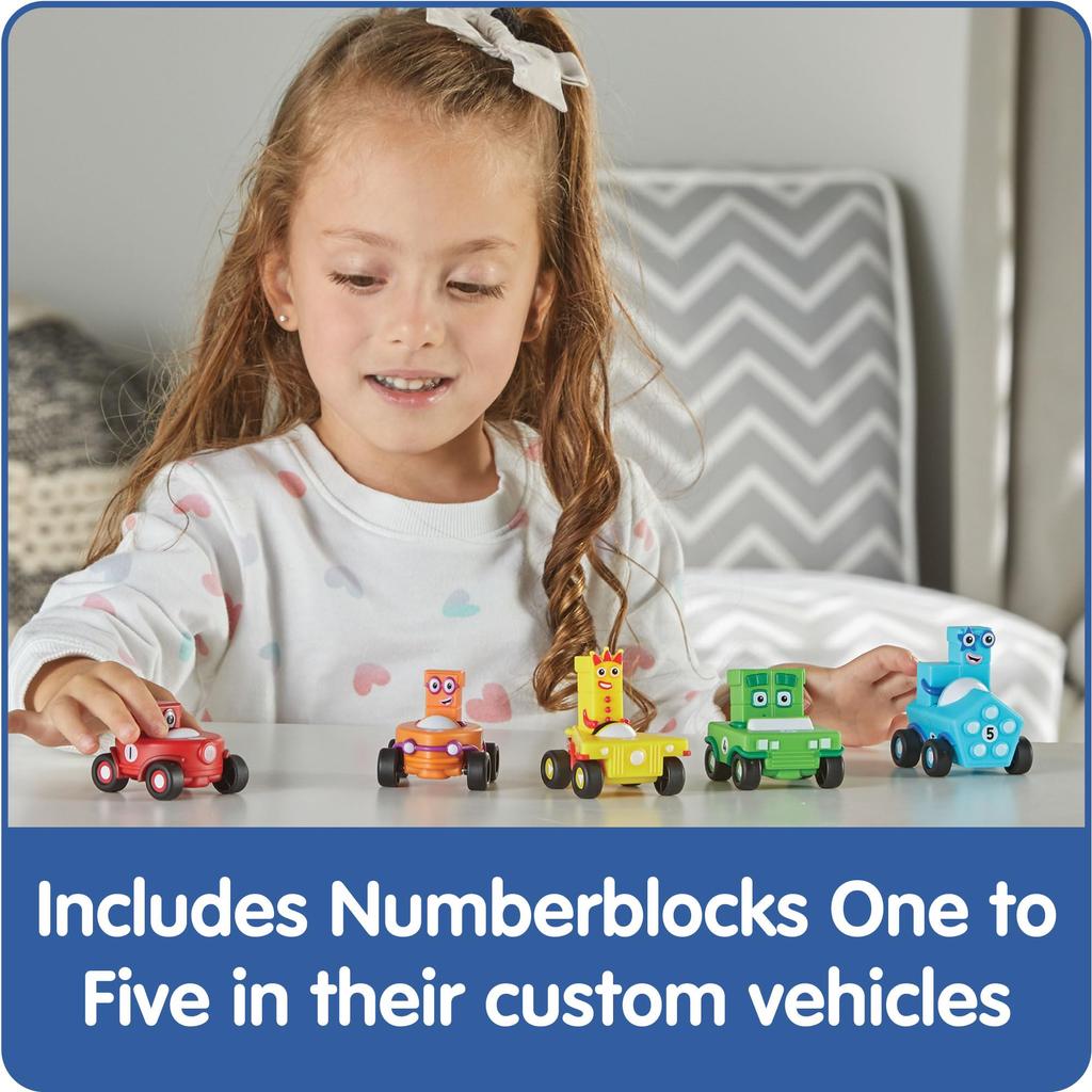 Numberblocks Mini Numberblocks Character Authentic Vehicles, Cars, 5-Pack, 95405,