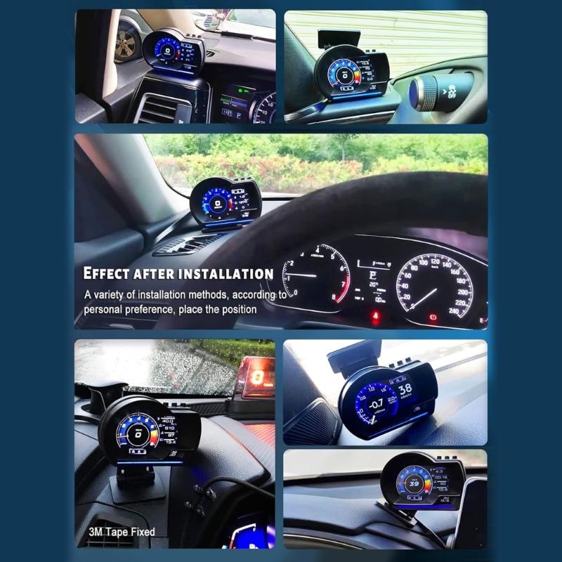 Car HUD Display With Alarm Functions Real Time Diagnostics OBD2 Scanner Head Up Display For Vehicle Monitoring
