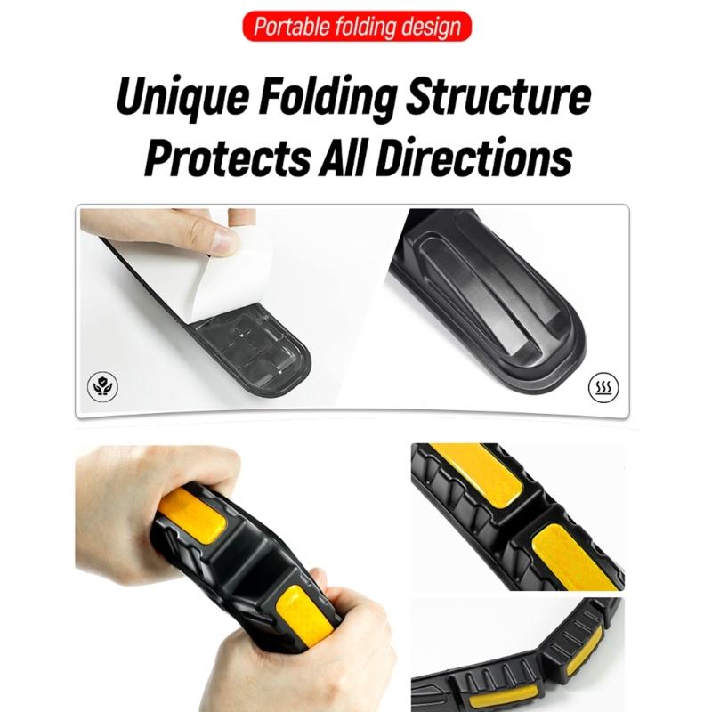 1 Pair Car Bumper Protective Strips Reflective Anti Scratch Tape Adhesive TPU Guard for Vehicle Collision Protection