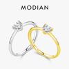 Modian Authentic 925 Sterling Silver Simple Love Heart AAAAA Zirconia Sparkling Finger Ring For Women Female Wedding Jewelry
