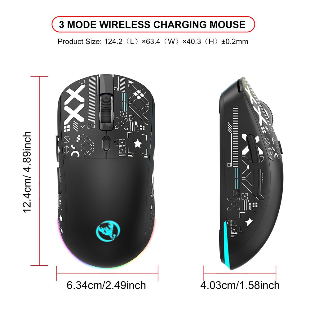 Oppladbar Trådløs Mus Usb Bluetooth-kompatibilitet Gamer Maus 3600DPI Mus 11 RGB Lysmoduser Mus For Datamaskin Bærbar PC