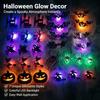 8/30Pcs/Set Led Halloween Wall Sticker 3D Hollow Night Light Bat Pumpkin, Spider Witch Castle Ghost Party Wall Decoration