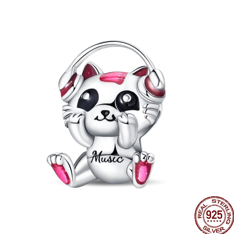 Copper Pet Animal Series Puppy And Kitten Cute Pet Lovely Charm Beads Suitable For 3Mm Original Bracelet Diy