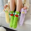 Ugly Cute Funny Socks Women's Medium Tube Socks Autumn and Winter Floor Sleeping Socks Home Hair Furry Cute Warm Couple Socks