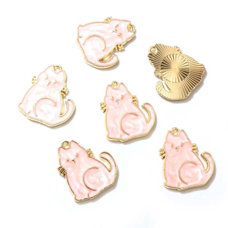 10pcs Enamel Small Cat Charms Pendant DIY Jewelry Making Accessories for Earring Bracelet Necklace Finding Craft Supplies