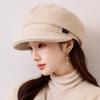 Damen S Herbst Winter Vintage Newsboy Baseballkappe Große Gesichtsformende Mütze