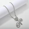 26 Flower Letter Necklace: Hip Hop Heart Pendant with Full Diamond Inlaid Tennis Chain for Women