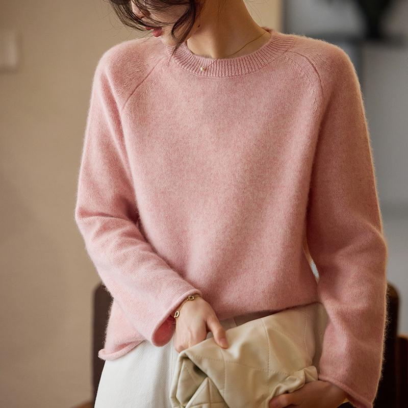 Women's Cashmere Sweater Qinghe Cashmere 30% Cashmere 70% Wool Autumn and Winter Pullover Warm and Fashionable