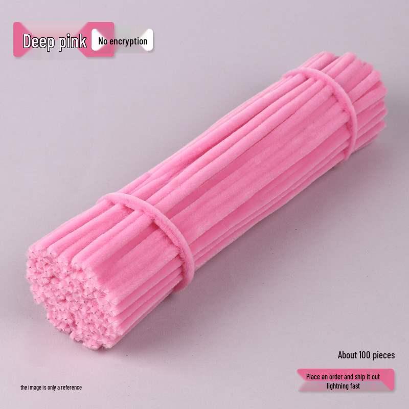 Encrypted Pipe Cleaners: Dense, Thickened 8mm White Strips with Mixed Colors for Handmade DIY Bouquets