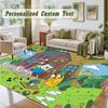 Crystal Velvet Square Rug Custom NameAdventure Time cartoon Pattern Non Slip Home Floor Decor Rug