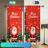 2pcs Santa Claus Illustration Printed Curtain for Christmas Home Decor -Rod Pocket Window Treatment for Bedroom   Office   Kitchen