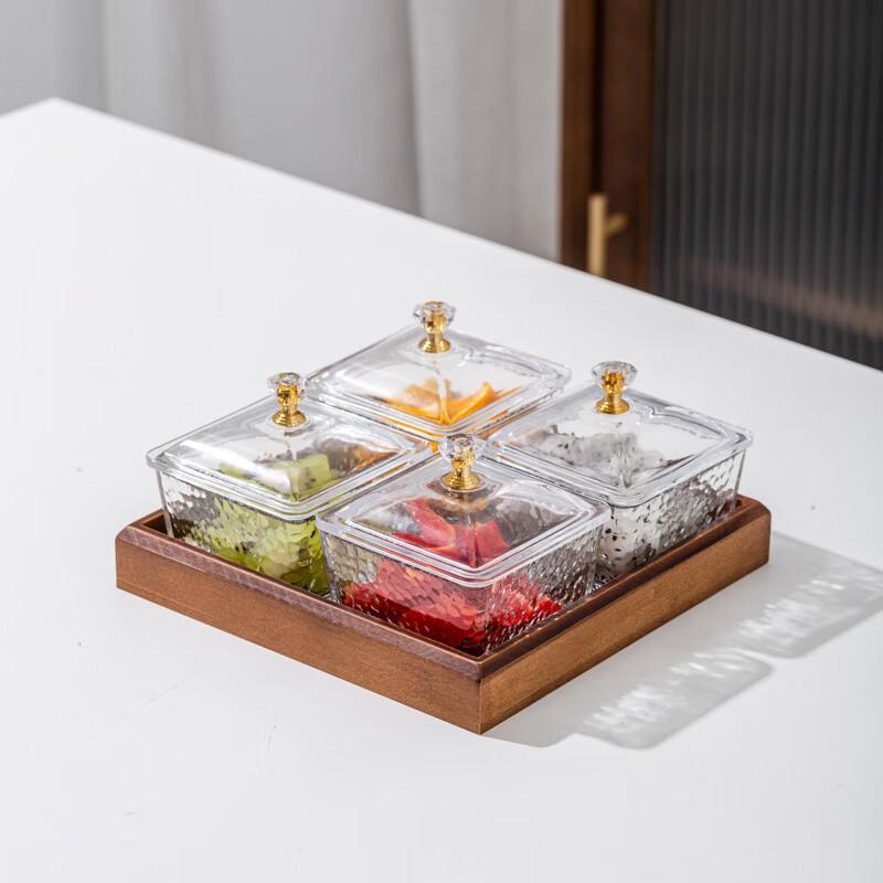 Hammered Glass Snack & Dessert Serving Set