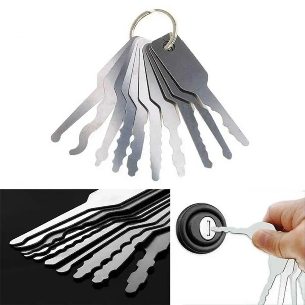 10pcs/set Wear-resistant Door Open Keys 10 In 1 Key Replacement Jiggler Keys  Car Repair Tool