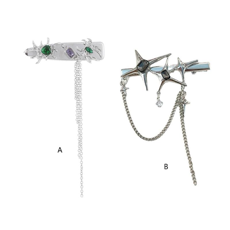Non-slip Hair Clip for Girls Hair Barrettes for Hot Girl Gothic Duckbills Spider/Star Shape Y2k Hot Girls Hair Pin