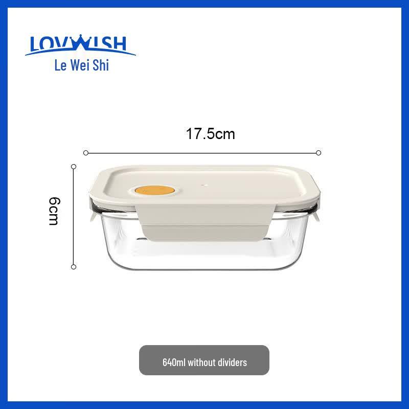 LOVWISH 640ml Rectangular Glass Food Storage Container