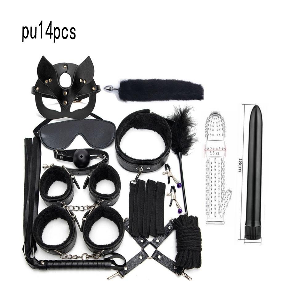 BDSM Kits Adults Sex Toys for Couples Handcuffs Nipple Clamps Spanking Paddle Sex Metal Anal Plug Vibrator Slave Bondage