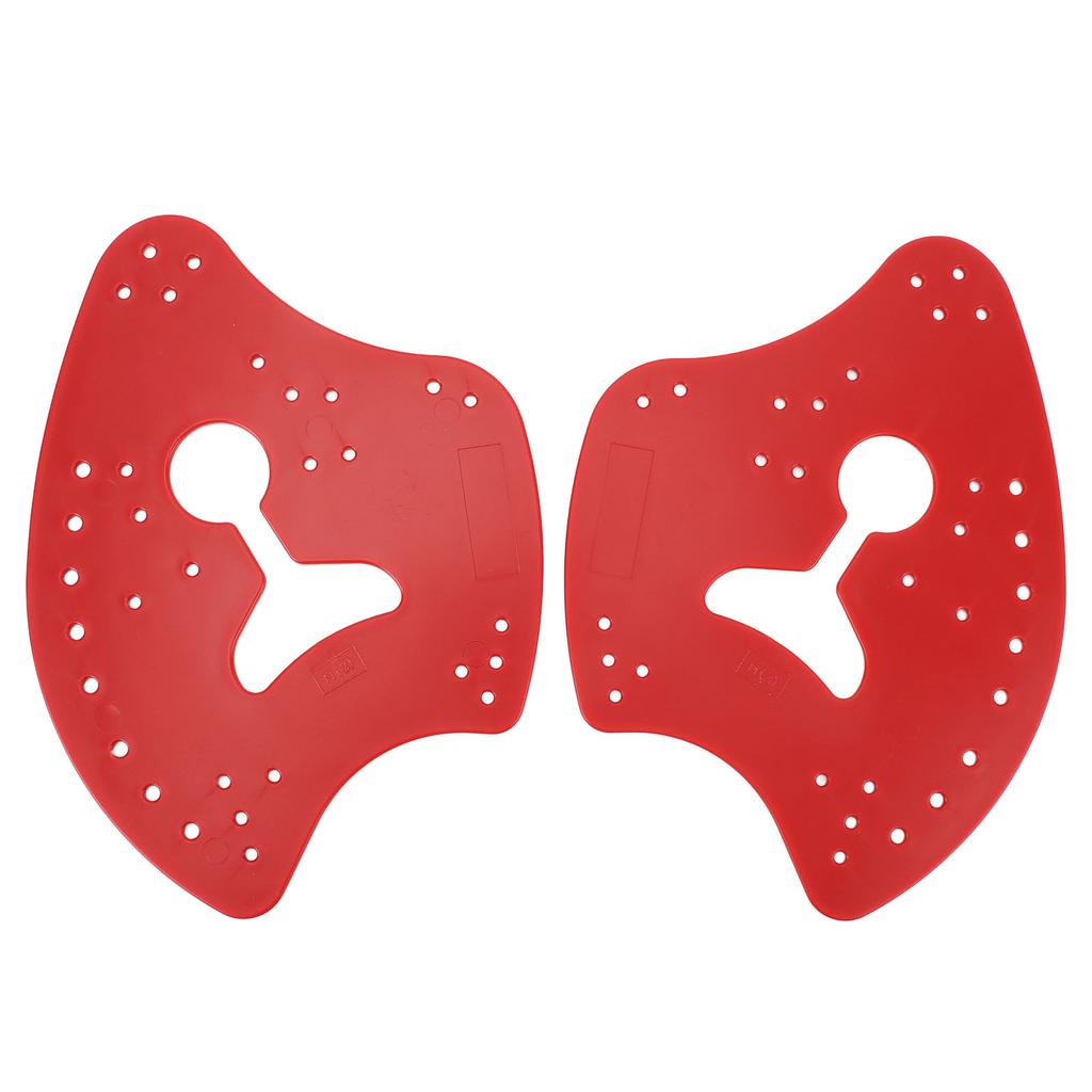 1 Pair Hand Paddles for Swim PP Silicone Adjustable Hand Fin Flipper Flat Paddle Swimming Training Aid for Men Women Children Red M