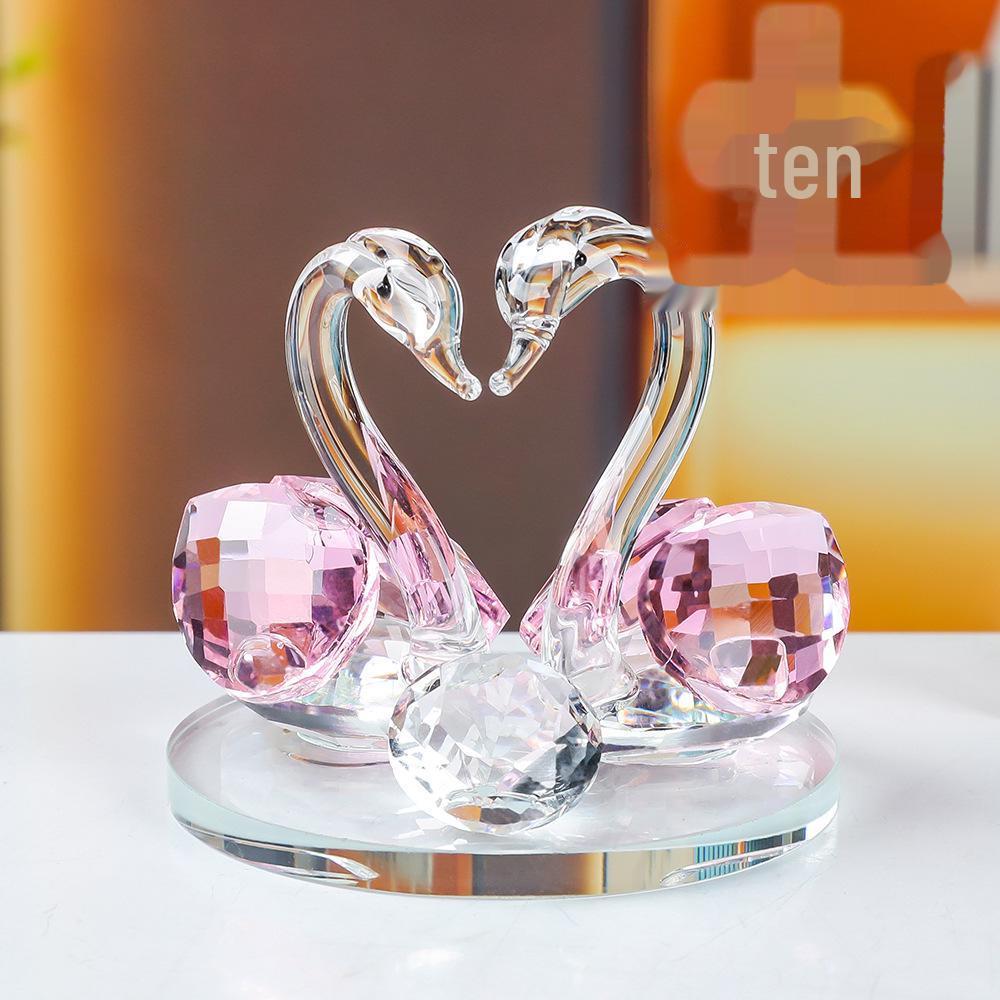 Elegant Crystal Swan Car Perfume Ornament - High-End Interior Accessory