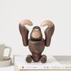 Nordische Holz King Kong Puppen Gorilla Figuren Hängender Affe Heimdeko Zubehör Braune Handwerkskunst Schmuckstück Mann Geschenke