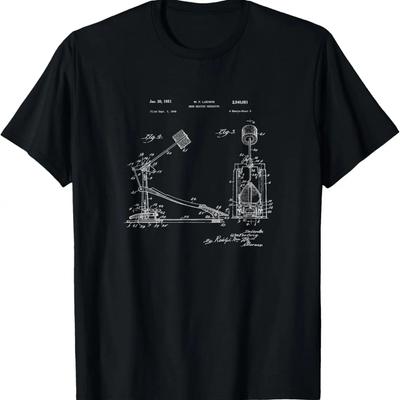 Drum Beater Pedal for Kick Drum - Music History T-Shirt