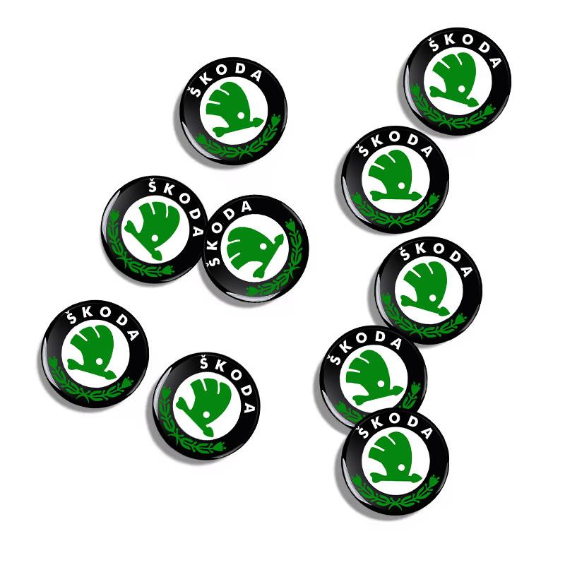 VMAD6 Car Goods 14MM Remote Car Key Stickers Emblem Accessories For Skoda Octavia MK2 MK3 2 3 A7 Fabia Karoq Kodiaq Superb Rapid Kamiq