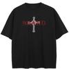 T-shirt graphique streetwear à imprimé croisé des deux côtés, en coton, unisexe, manches courtes, été
