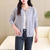 Autumn and winter loose short fashion sweater jacket mother outer top crew neck knitted cardigan women