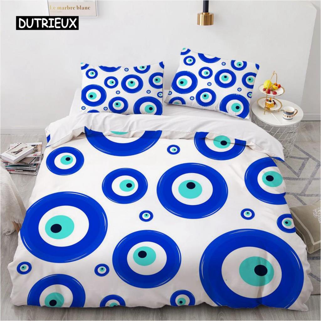 Mandala Duvet Cover Set Hamsa Hand with Inner Eye Evil Eyes Eastern Art Print Twin Bedding Set Teens King Polyester Quilt Cover