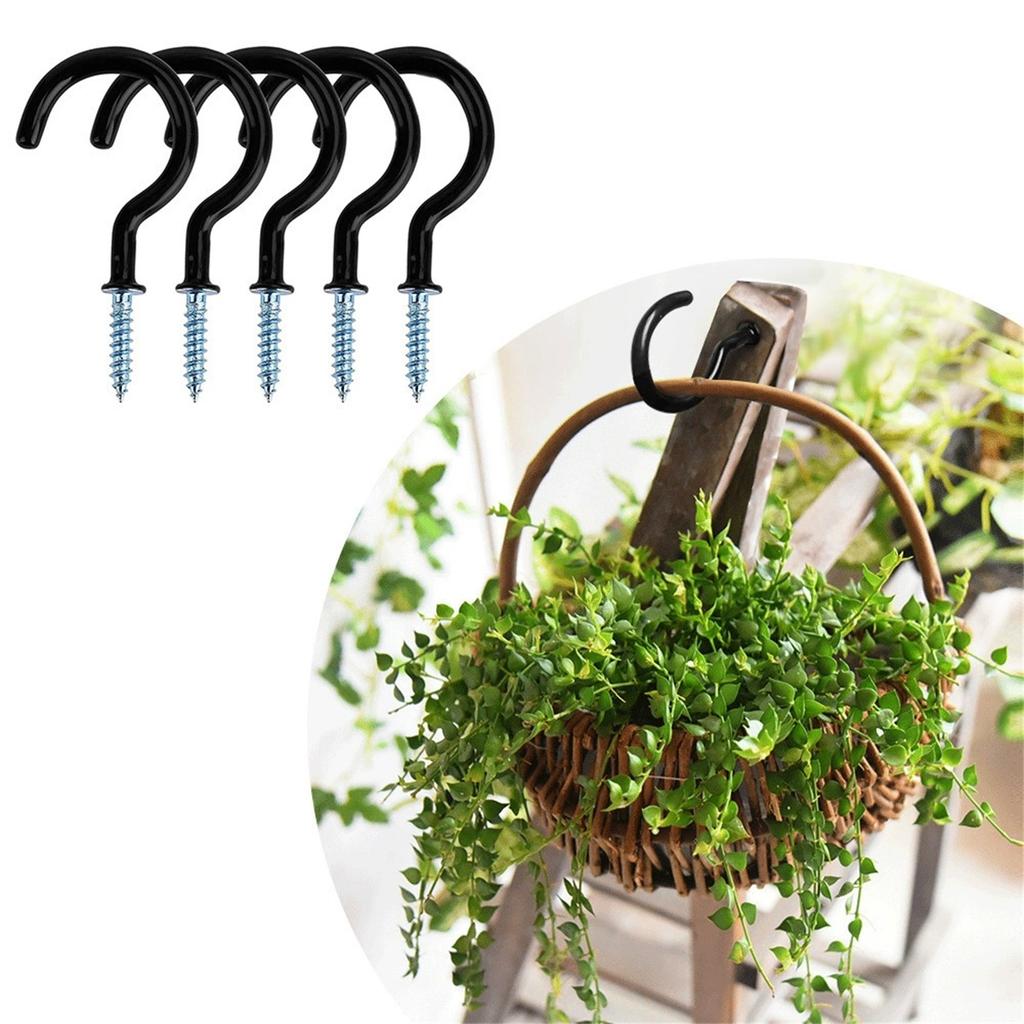 Wall Mounted Cup Hooks, Black Ceiling Hooks Mug Hanger, Strong Metal Home Storage Holder for Kitchen, Garden, and Use