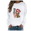 Women's Fashion Leisure Valentine's Day Print  Long Sleeve Pullover Top