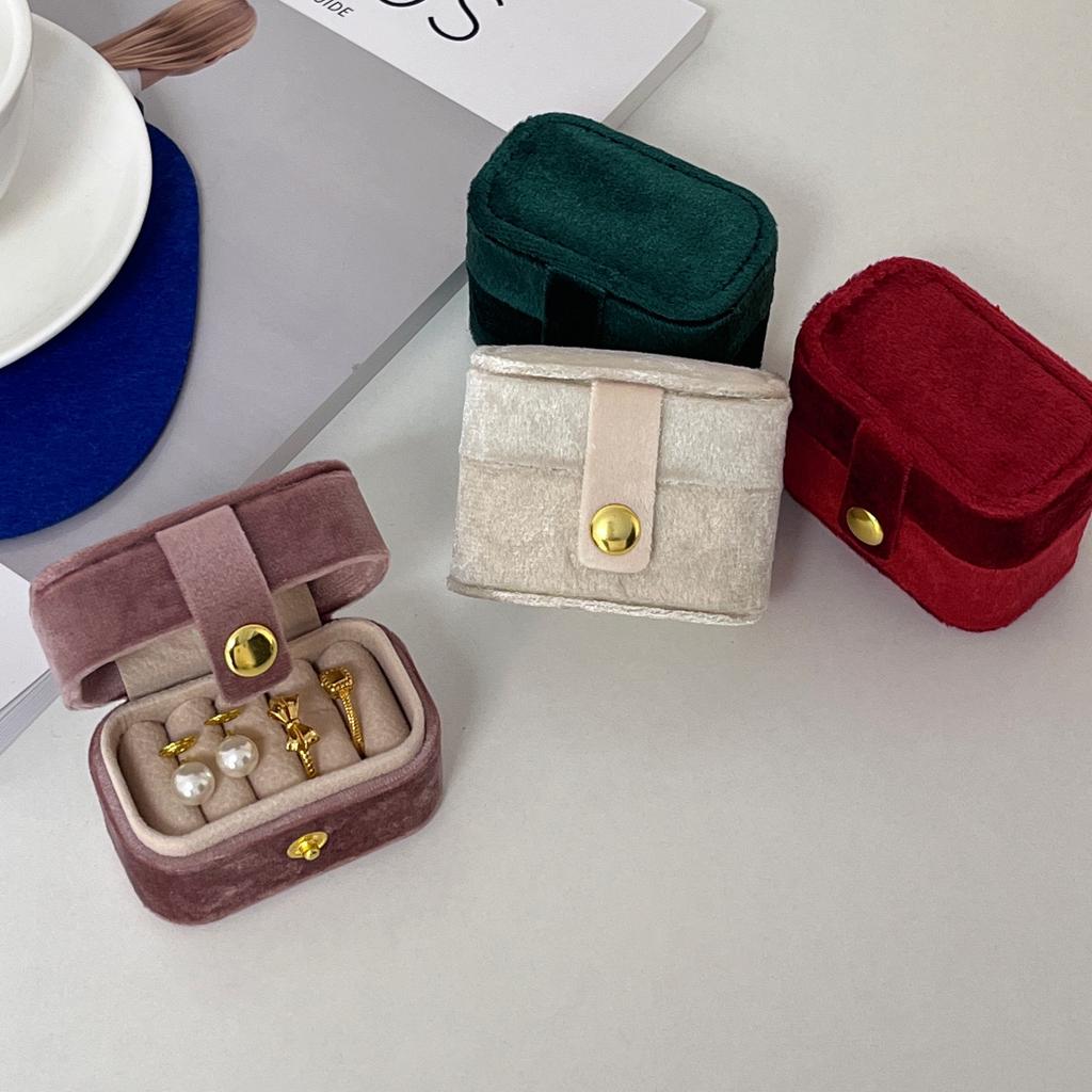 High End Velvet Portable Jewelry Rings Jewelry Box Compact Travel Earring Storage Box Mini Exquisite Packaging Box 2026 New Box