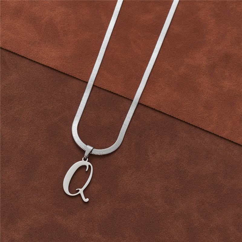 Dainty Initial Necklace Silver 26 Letters Snake Chain Necklaces for Women Girls Jewelry Choker Birthday Gifts