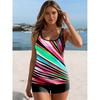 Women's Swimwear Tankini 2 Piece Swimsuit  Stripe Pattern Print Vacation Bathing Suits