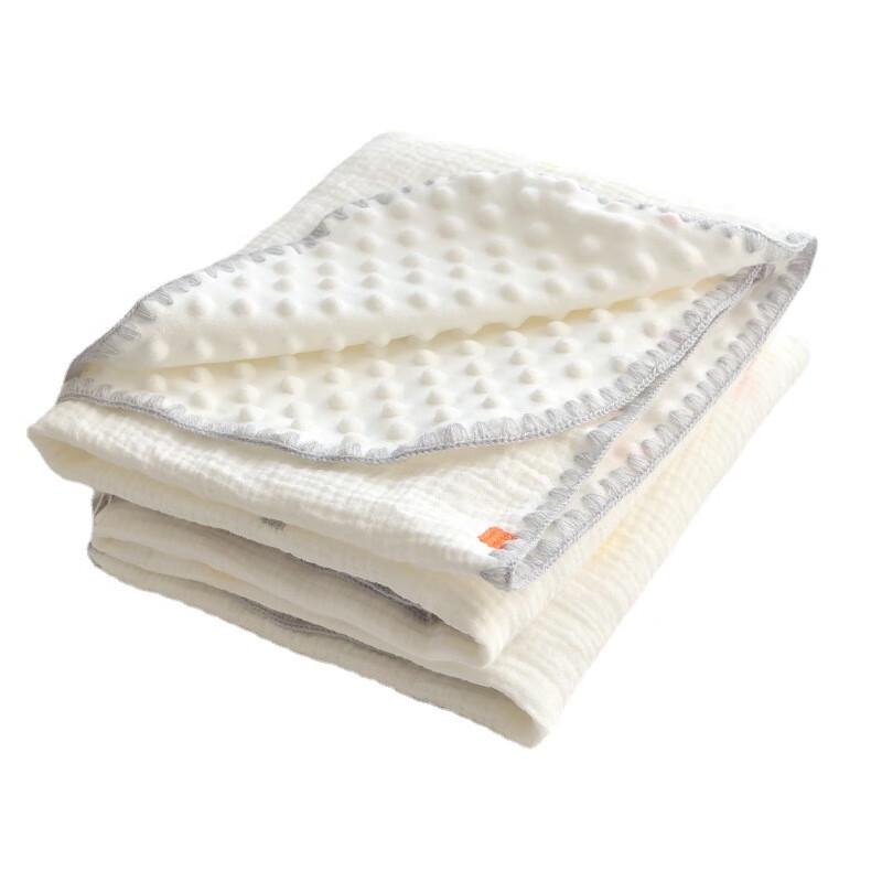 GPPNKC Embroidered Gauze & Minky Dot Comfort Blanket