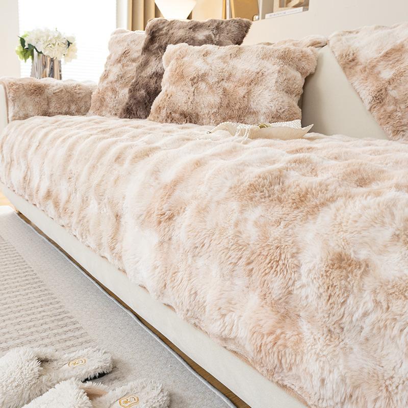 

Зимняя плюшевая подушка для дивана, утолщенная плюшевая подушка для сиденья, нескользящий кожаный чехол для дивана, высококачественная скандинавская простая зимняя модель 70*70cm