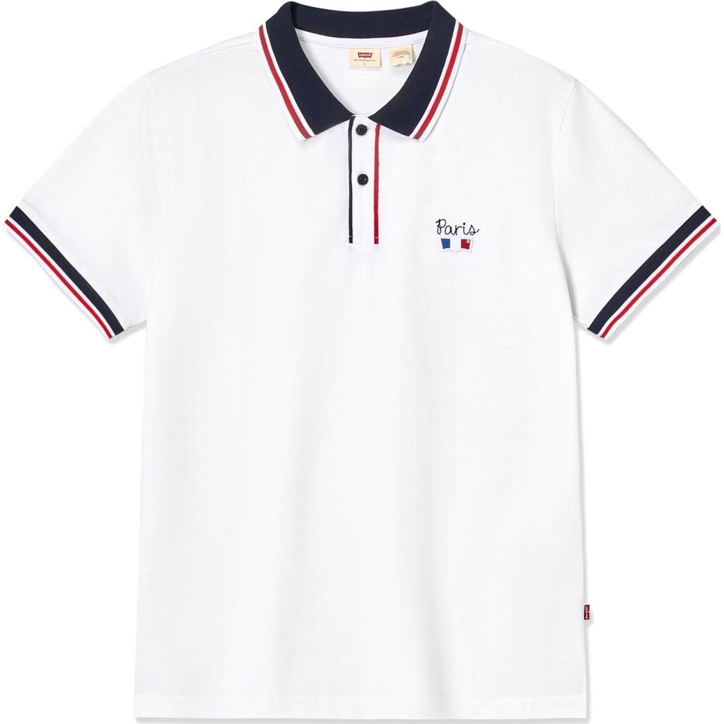 Levis SS24 Paris Limited Edition Capsule Collection Vintage Casual Polo Shirt Men Tops White 0023R-0001