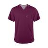 Men's Fashion V-Neck Short Sleeve Work Uniform Top for Caregivers Daily Wear