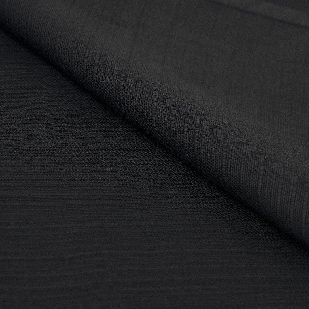 Samue for Spring and Cotton Size [Kyoetsu] (Japanese Workwear) Summer, Washable, Tsumugi-style Fabric, 17, Men's (L, Black)