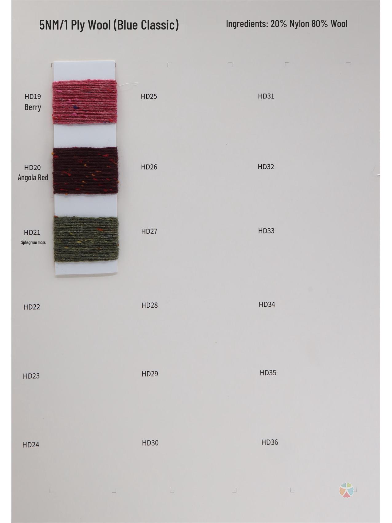 

5 Skeins Blue Spotted Classic Wool Blend Yarn - Coarse Gauge (80% Wool, 20% Nylon)