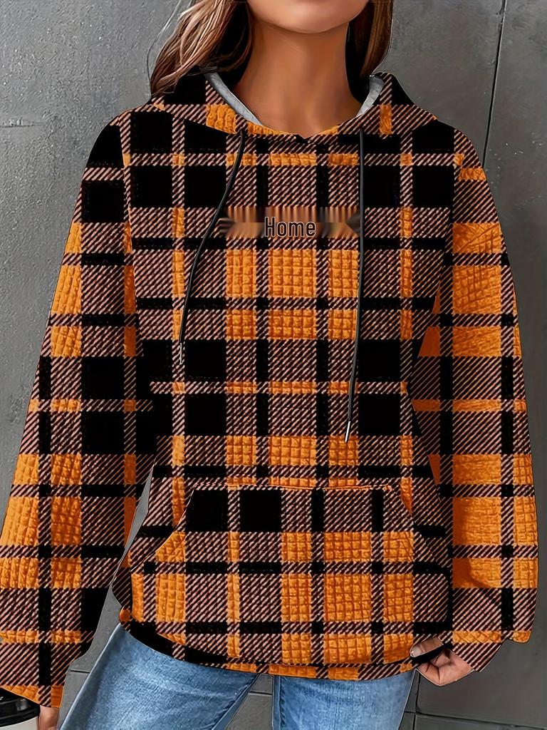 Damen Pullover mit Kapuze und Aufdruck Herbst/Winter