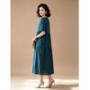 EST+II Women's Yunqi Round Neck Short Sleeve Cake Long Dress