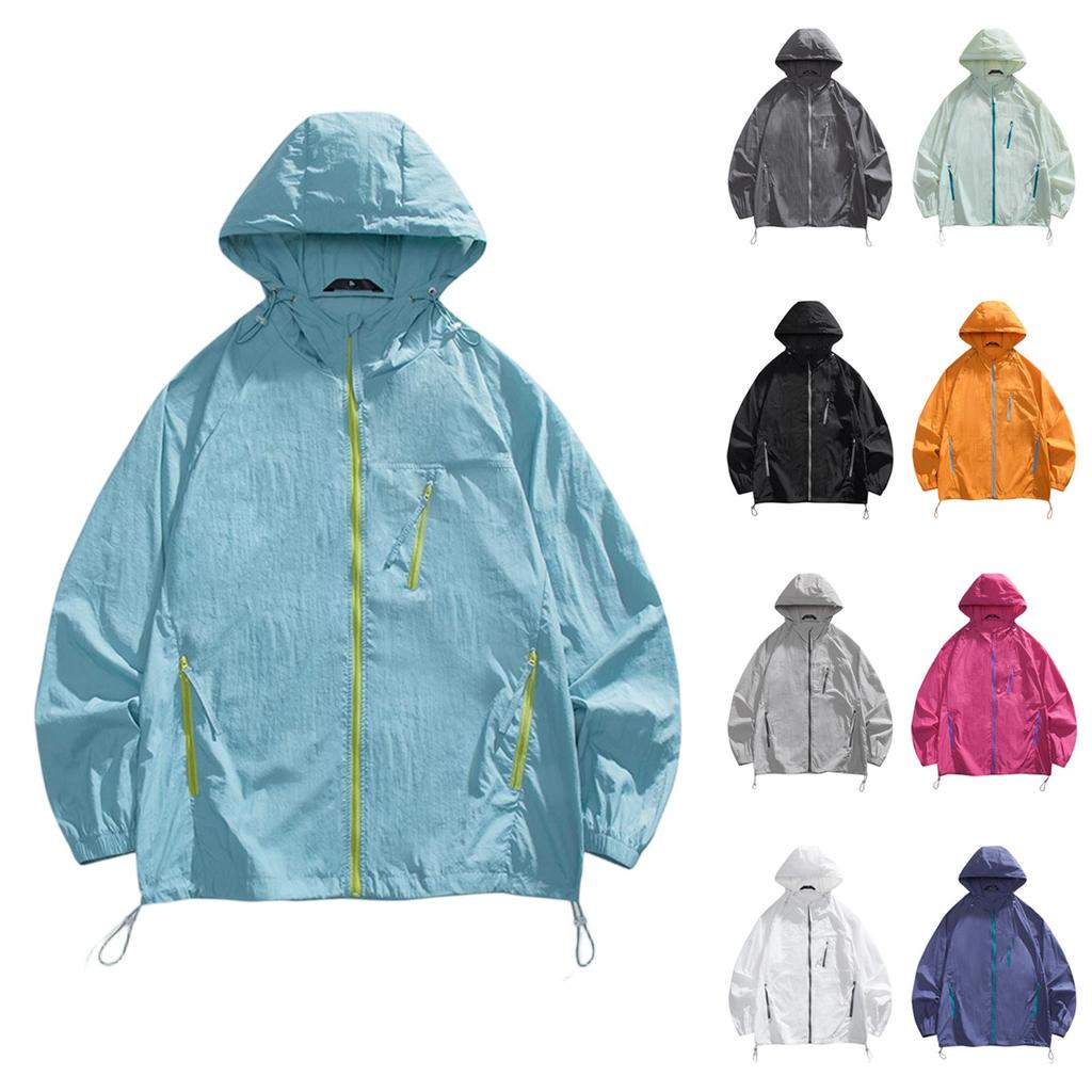 Ladies' Pure-color Sunscreen Clothing, Light And Thin, Trendy And Fashionable, Summer All-match Hooded Jacket