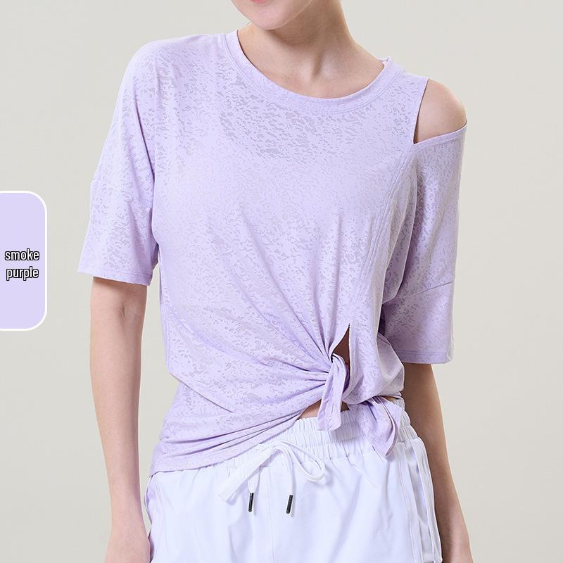 

Жіноча дихаюча жакардова ажурна йога-накидка з коротким рукавом Large