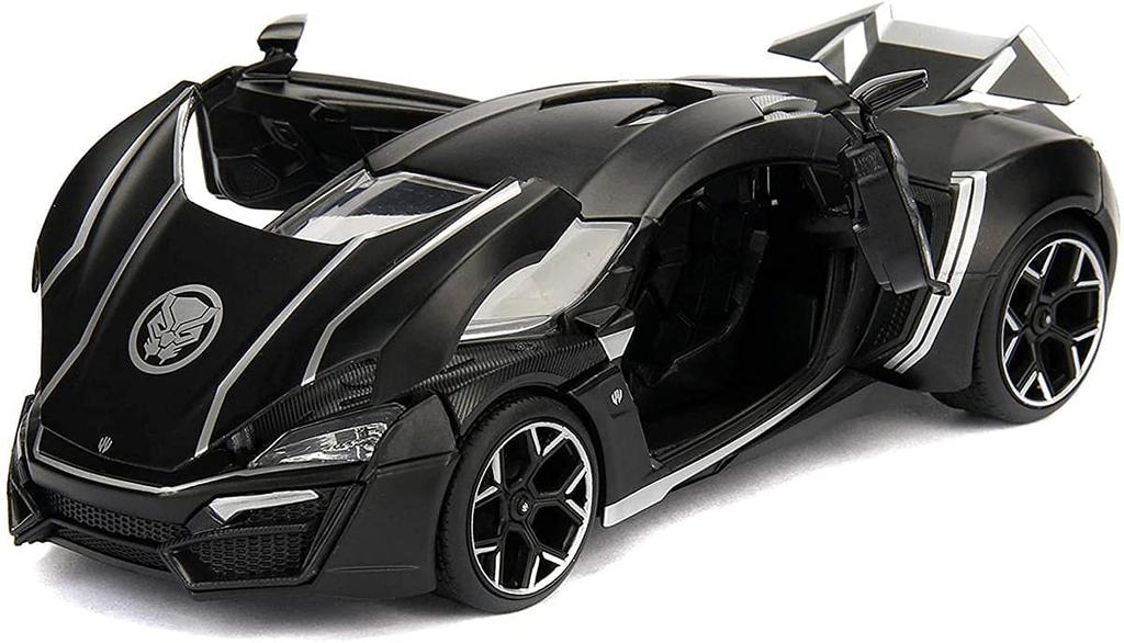 MARVEL BLACK PANTHER LYKAN HYPERSPORT Black Panther Diecast Car 124 &