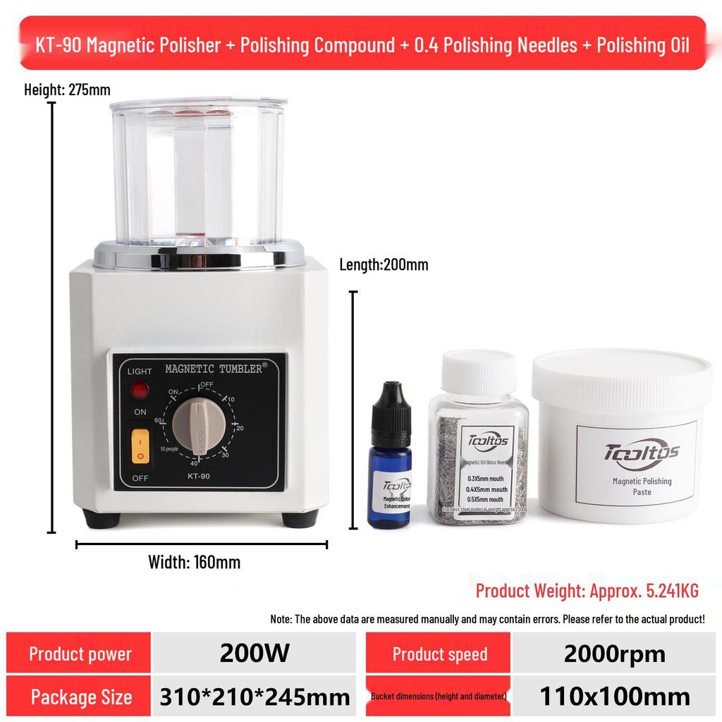 KT185 Magnetic Jewelry Polisher: Automatic Grinding and Deburring Machine