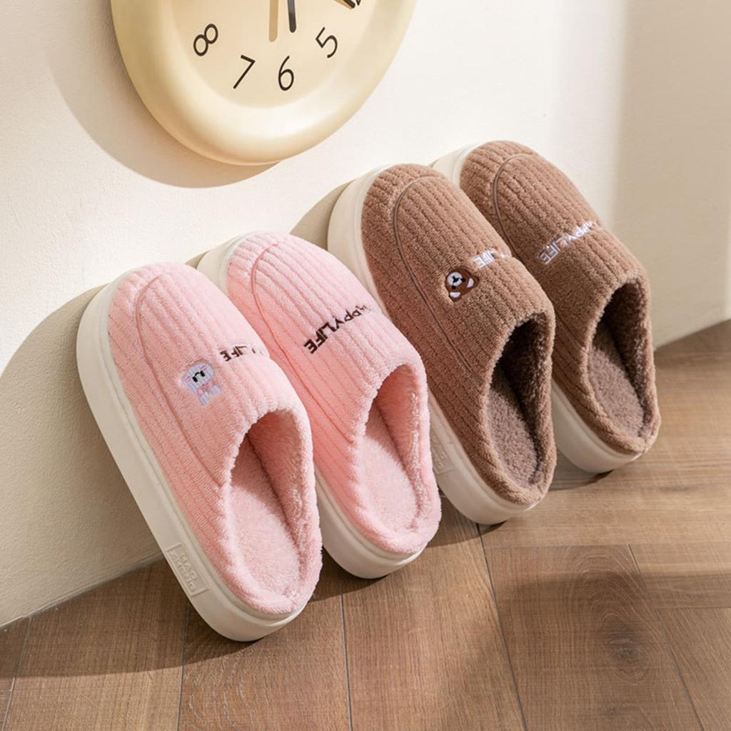 Cotton Slippers for Women In Spring, Autumn, Winter, Home Use, Indoor Non Slip Shoes, Thick Soled Home Warmth, Couple, Men