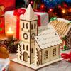 Christmas LED Light Wooden House Luminous Cabin Merry Christmas Decorations for Home DIY Xmas Tree Ornaments Kids Gifts New Year